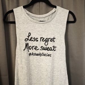 Less regret more sweat muscle tee